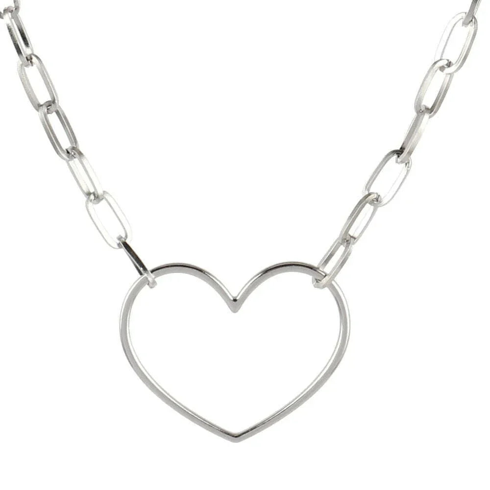 316L Stainless Steel Necklace For Women Choker Necklace Heart Clavicle Chain Necklaces Charm Heart Pendant Necklace Jewelry Gift