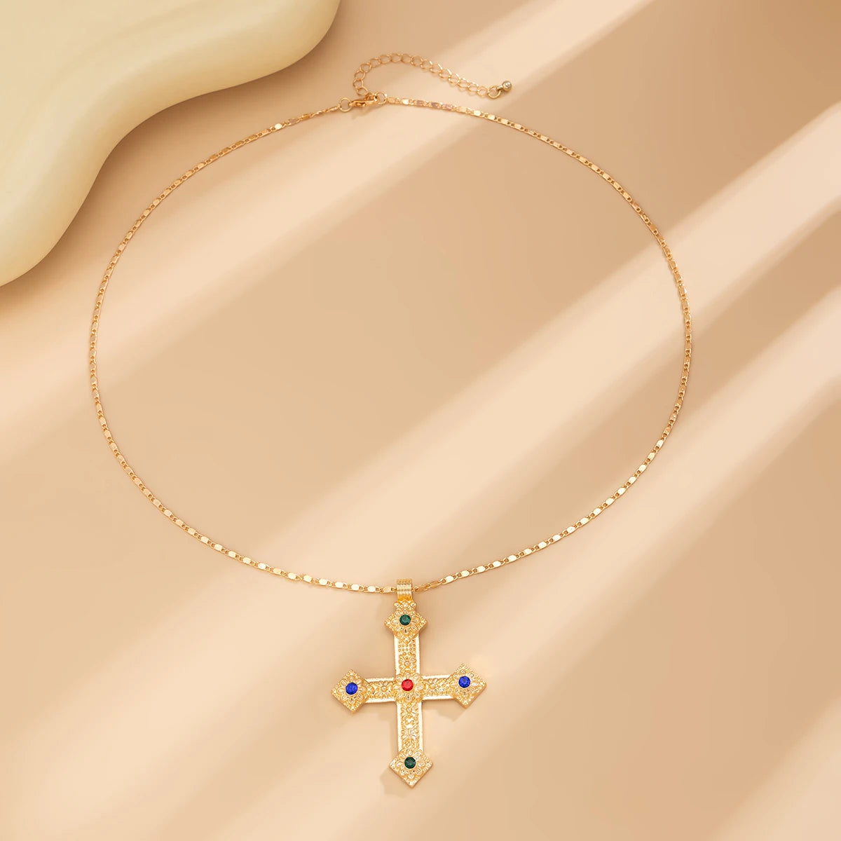 IngeSight.Z Exquisite Vintage Juses Cross Pendant Men Necklace Trend Classic Imitation Pearl Choker Women Punk Party Jewelry