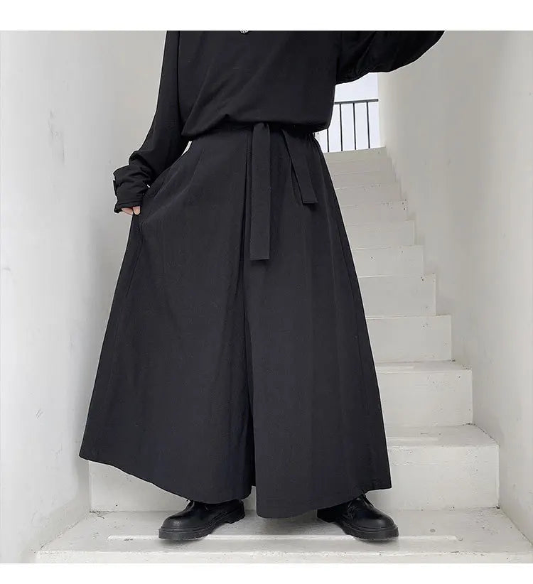 Men Hakama Harajuku Kimono Samurai Pants Men Casual Wide Pants Men Chinese Style Hanfu Tang Trousers Male Kendo Uniforms