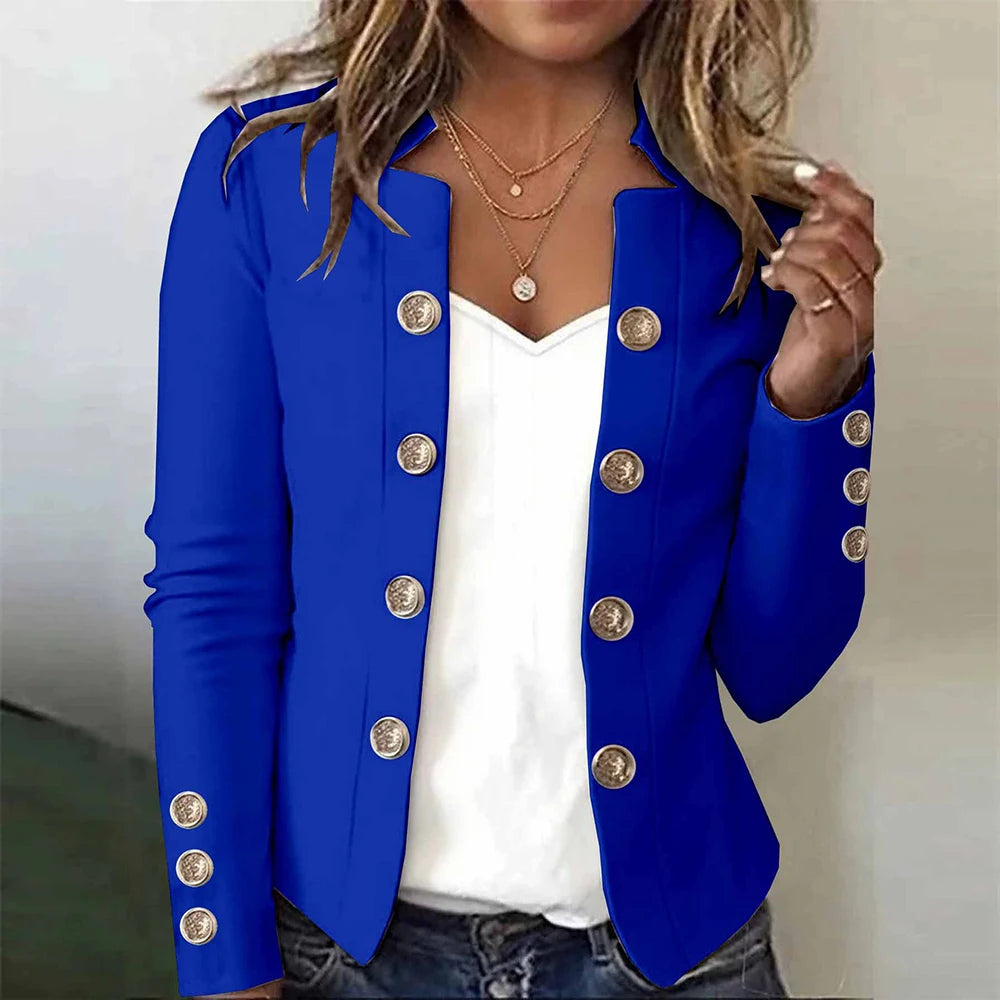 Women's Blazers Long Sleeve Suit Tops Fashion Slim Button Casual Office Coat Female Double Button Jackets For Women Tops
