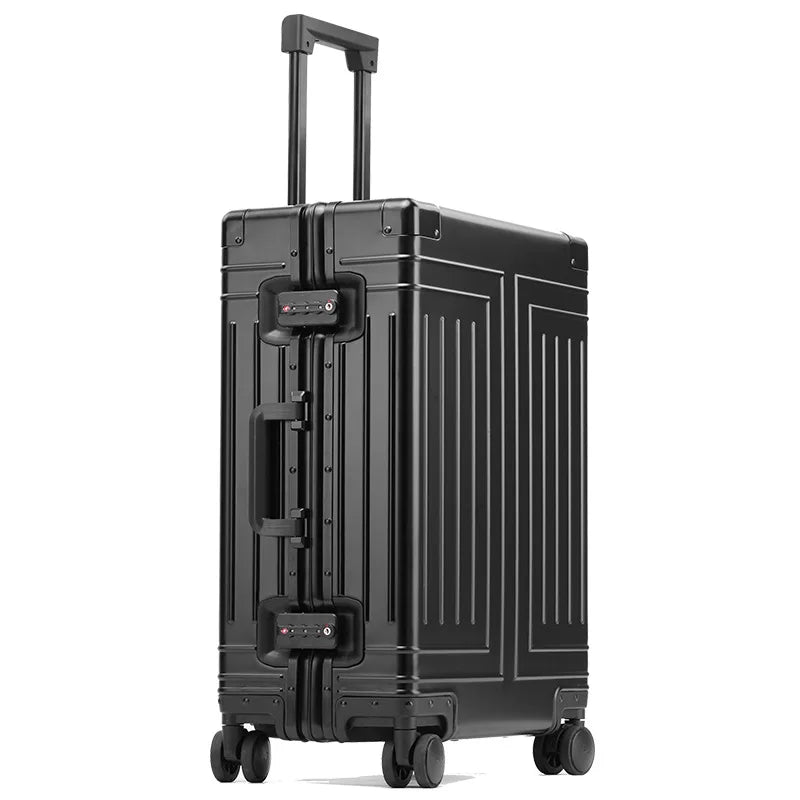 100% Aluminum-magnesium alloy Travel Suitcase Rolling Luggage 20/24/26 /28 inch Trolley Luggage Carry-On Cabin Suitcase