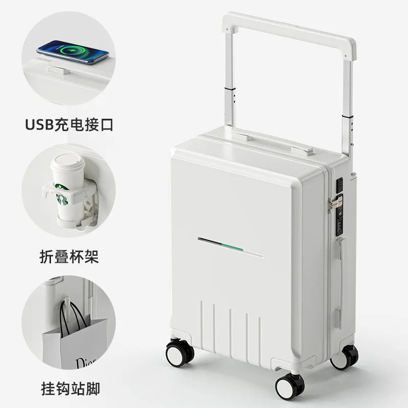 Luggage Sets English Multifunctional Wide Tie Rod Suitcase 20 Inches Fashionable and Lightweight Universal Wheel Suitcase