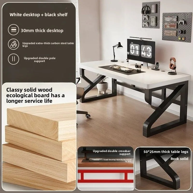 Heavy Duty 30MM Thick Solid Wood Computer Desk Ergonomic Office Desk Study Table Home Office Furniture Writing Desk Gaming - Kimlud