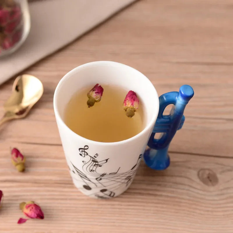 Novelty Music Note Cup Ceramic Guitar Coffee Mugs Personality Tea/Milk/Juice/Lemon Water Bottle Christmas Birthday Gift...