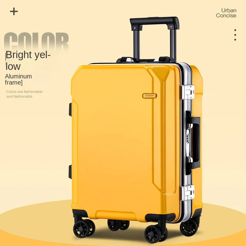 20/24/28 inches Suitcase Luggage Aluminum Frame Trolley Case Universal Wheel Boarding Suitcases New Password Lock Business Trip