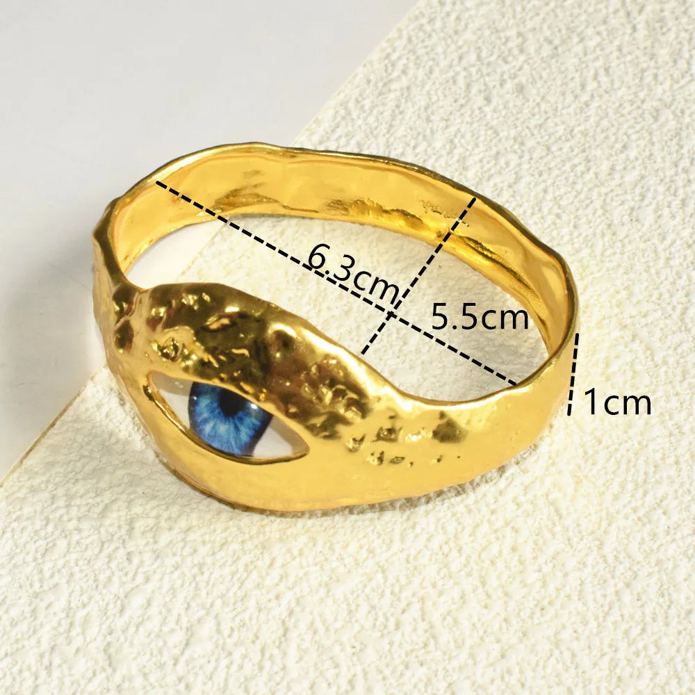 New Exaggerated Alloy Plated Eyes Nose Mouth Bangle Bracelet For Women Fashion Jewelry Gorgeous Hand Simple Bracelet Accessory