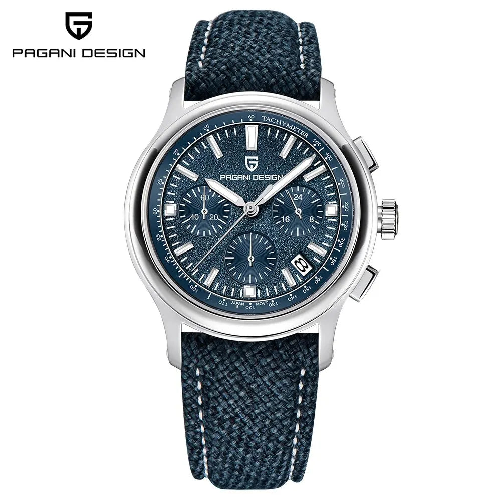 New PAGANI DESIGN 40MM Multifunctional Men's Quartz Watch Luxury Sapphire Glass AR Coated Chronograph Men's Watch
