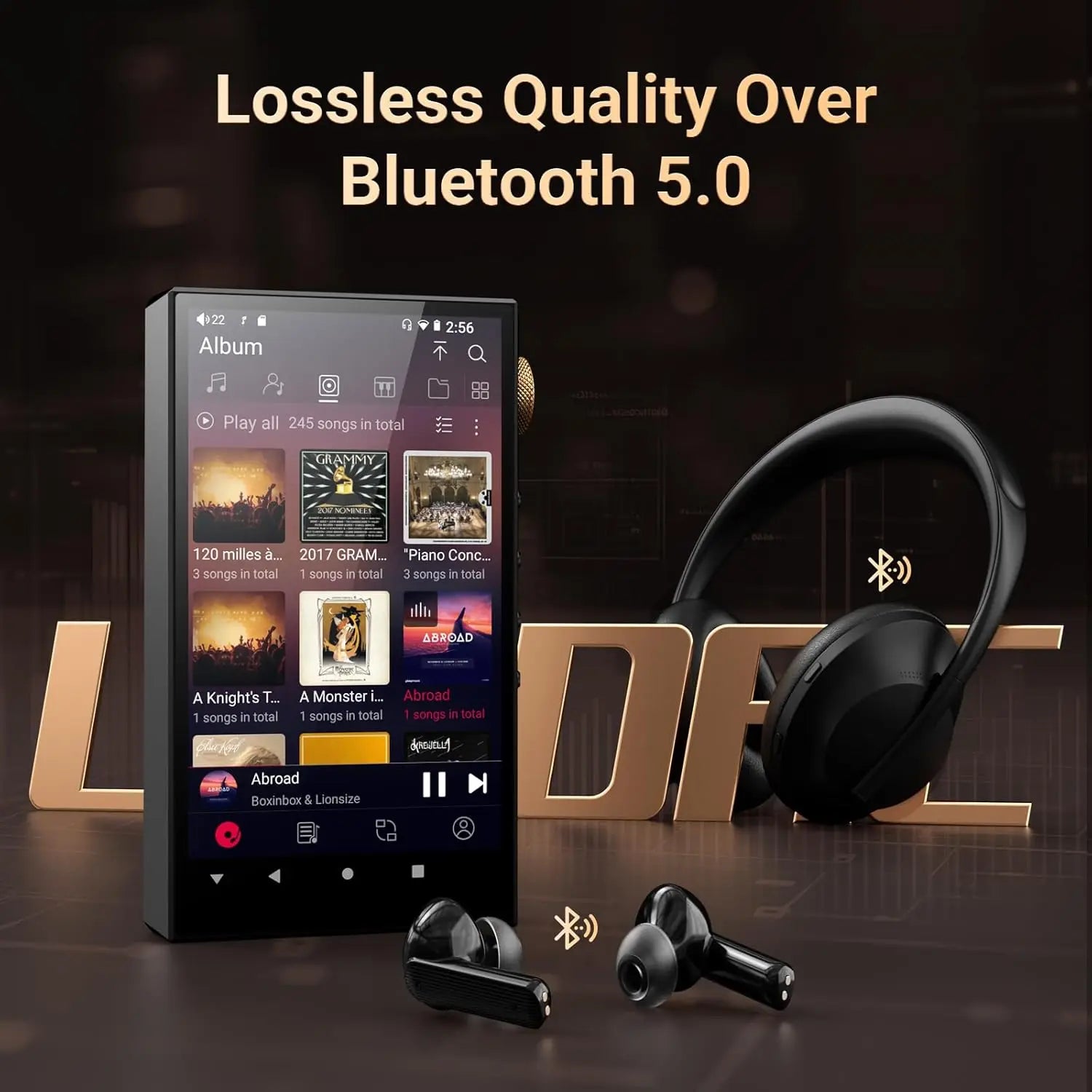 Oilsky 160GB HiFi Hi-Res Audio Player, Bluetooth and WiFi, 4.4mm Balanced, Dual ESS DAC, 4.02" Digital DSD512 Lossless Spotify