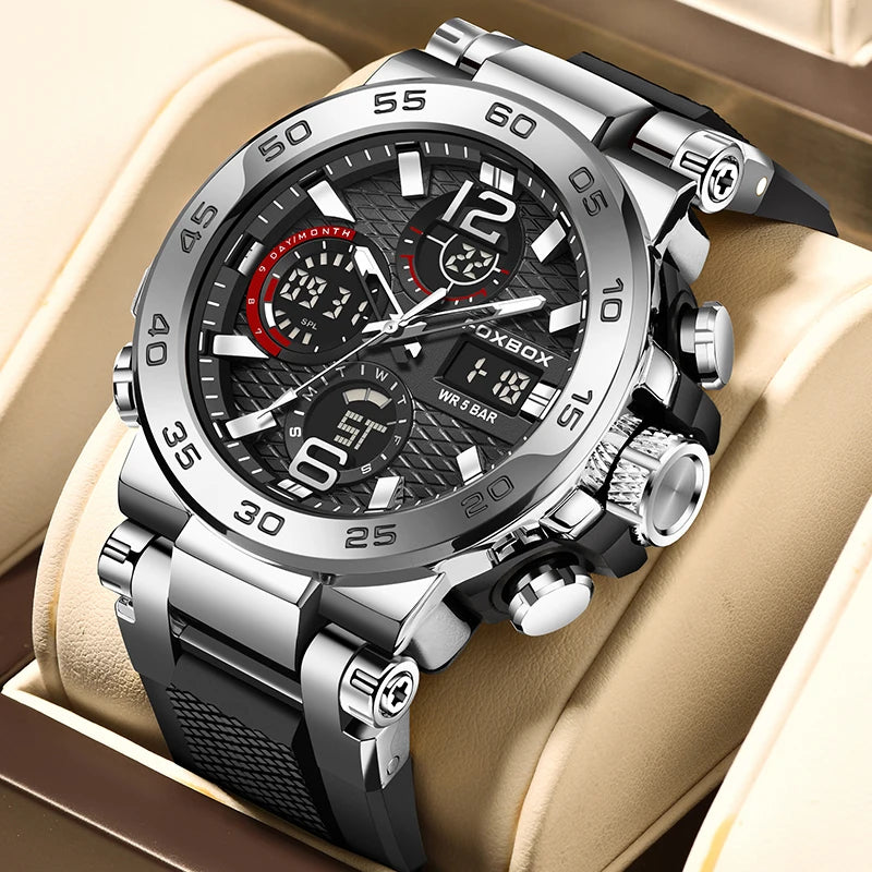 LIGE Men Digital Watch Military Sports Swimming Watches Fashion Waterproof Dual display Wristwatch Mens Relogios Masculino