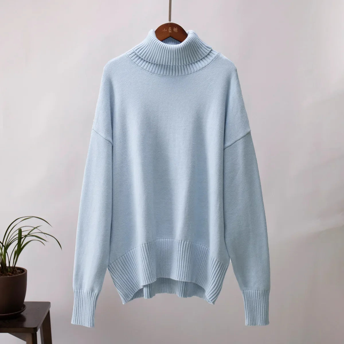 2024 Autumn and Winter New Thick Cashmere Sweater Women High Neck Pullover Sweater Warm Loose Knitted Base Sweater Jacket Tops