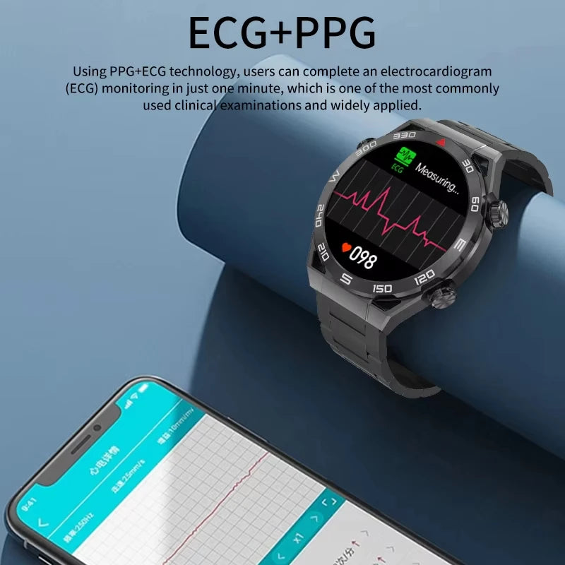 LIGE New NFC Smart Watch Men GPS Tracker Sport Fitness Men Watch For Android IOS Wireless Call ECG+PPG Health Monitor Smartwatch
