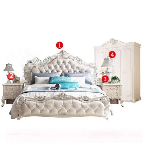 Princess Modern Designer Bedroom Set Double High End Bedding Luxury Bedroom Set Girl Design Letti E Mobili Nordic Furniture - Kimlud