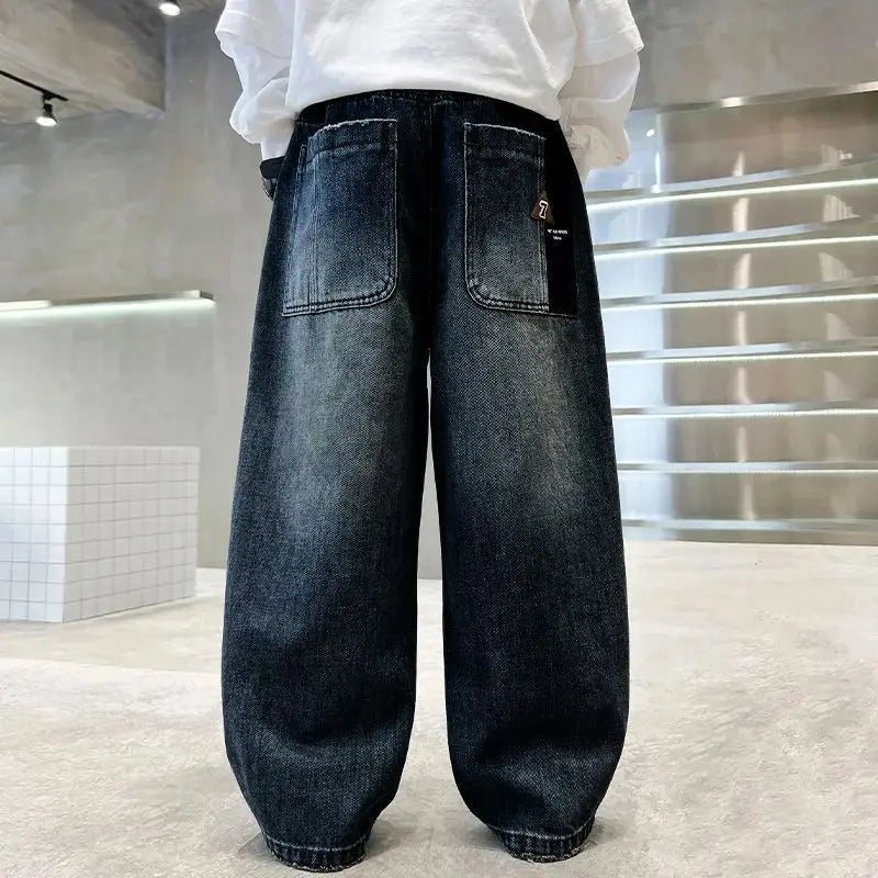Boys' pants in spring and autumn, middle-aged and middle-aged, boys' jeans, handsome and versatile, boys' pants, casual
