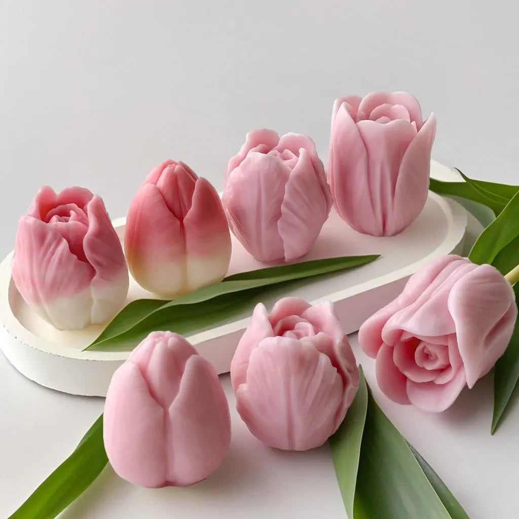 Budding Open Flowers Silicone Candle Mold Mini Flower Soap Gypsum Crafts Resin Mould DIY Chocolate Ice Cake Baking Molds