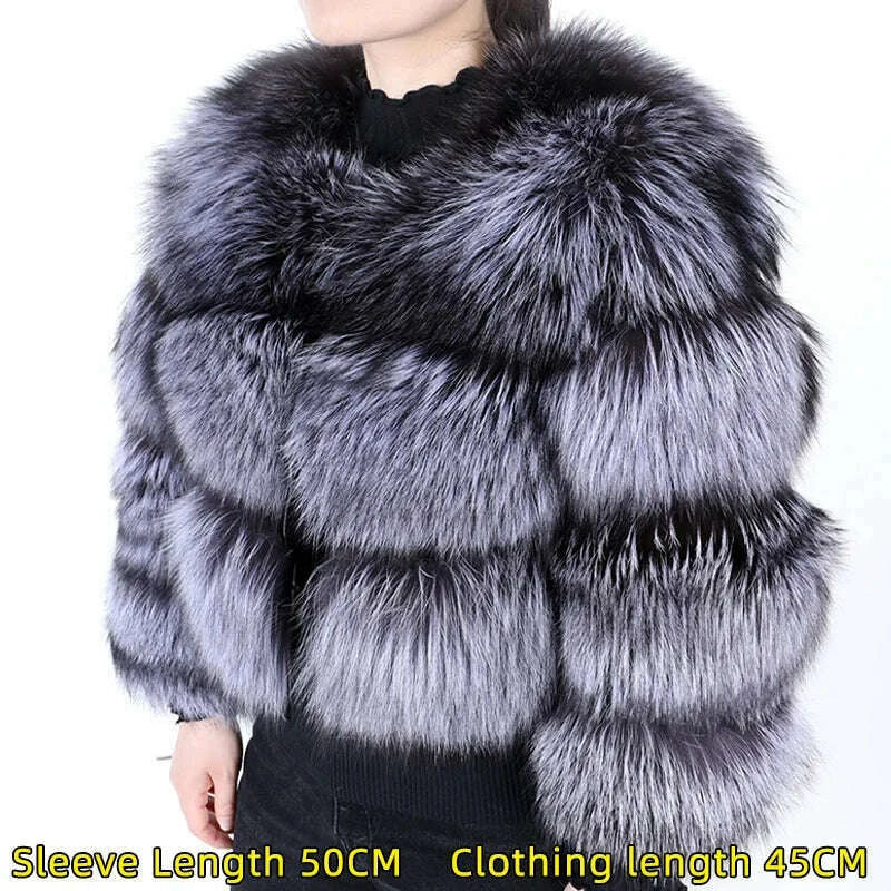 2024 maomaokong Super Hot Winter Women Luxury Thick Real Raccoon Fur Coat Natural Fox Fur Jacket Plus Size Jackets Female Vest