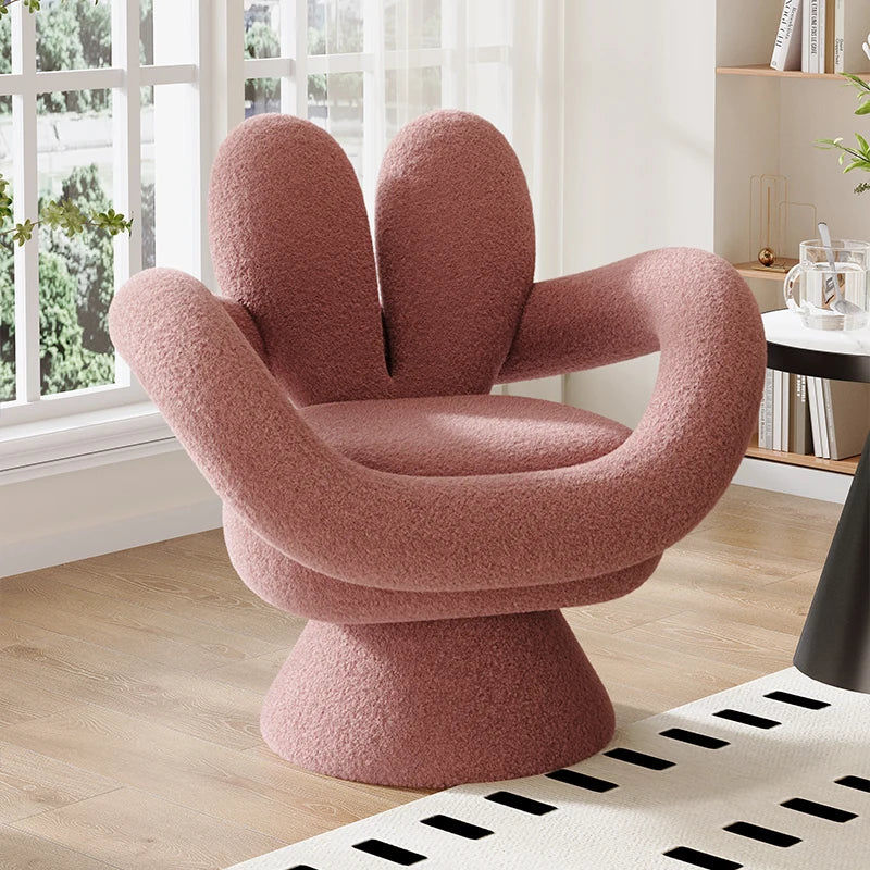 Luxury Design Balcony Living Room Chair Swivel Single Relaxing Sofa Chair Backrest Dresser Vanity Nordic Armchairs Living Chairs - Kimlud