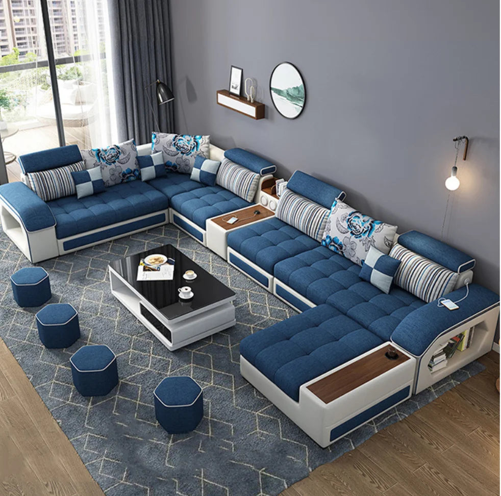 #@ Modern Luxury Living Room Modular Combination Sofa Furniture Set Multifunctional U Shaped 7 Seater Sectional Corner Sofa