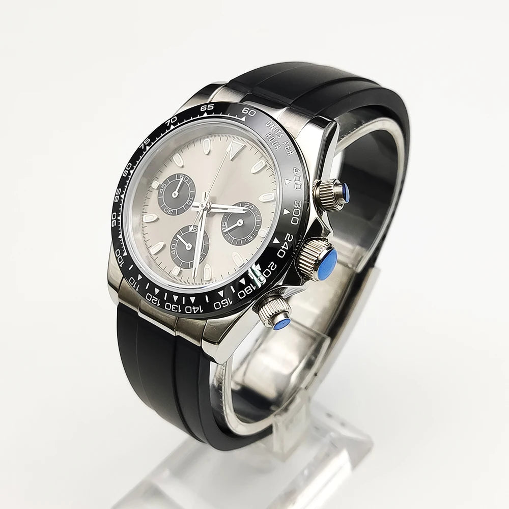 20 color Business 39mm Quartz Watch Men's Timing Sapphire Crystal VK63 Movement Calendar Luminous Blue Dial Stainless Steel Stra