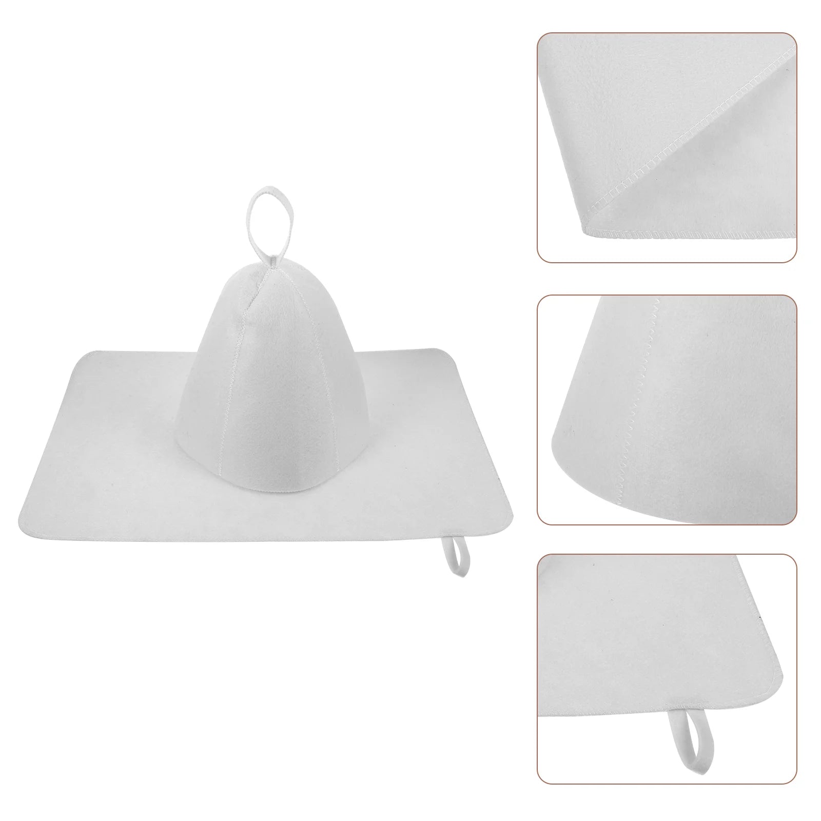 1 Set of Sauna Hat and Pad Set Supple Felt Bathing Hat Kit Thickened Felt Sauna Hat Set