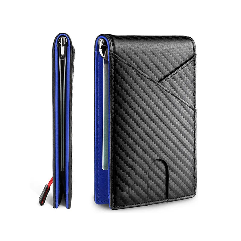 DIENQI Carbon Fiber Rfid Men Wallets Money Bag Slim Thin Card Man Wallet Luxury Male Small Short Purse Bi-fold Vallet Billfold