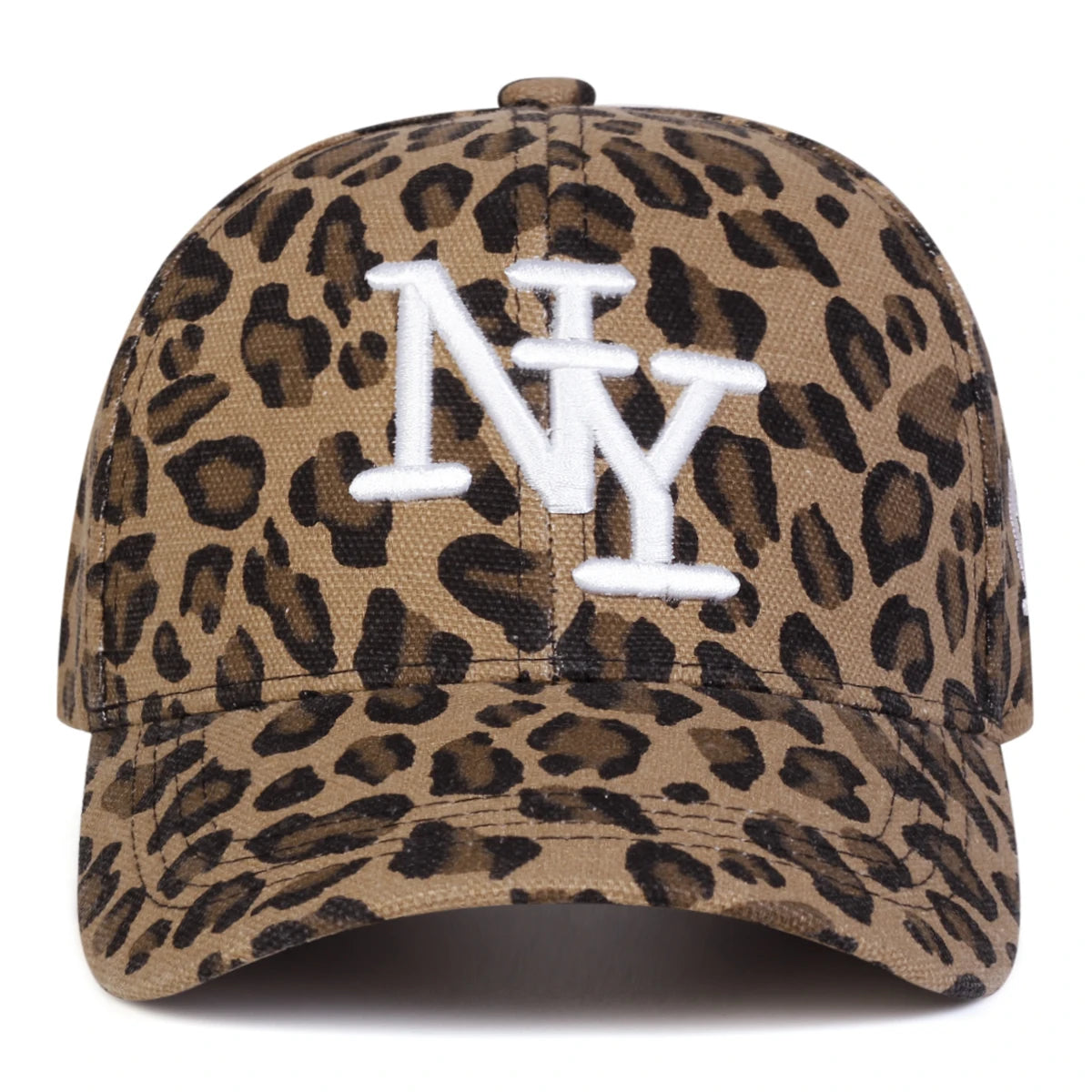 Unisex NY Letter Embroidery Leopard Print Baseball Caps Spring Autumn Outdoor Adjustable Casual Hats Sunscreen Hat Sports Cap