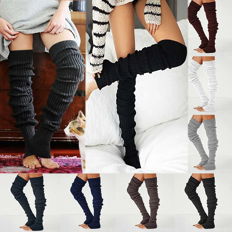 Anime Gothic Lolita Tights Knee Socks Cosplay Costumes Accessories Knitted Winter Women Yoga Long Leg Warmer Knee High Socks New