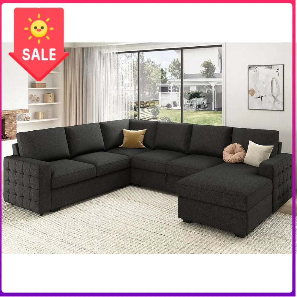 BestsellerGray Sectional Sofa with Hidden Bed and Storage for Living Room | Kimlud Luxury Sofa