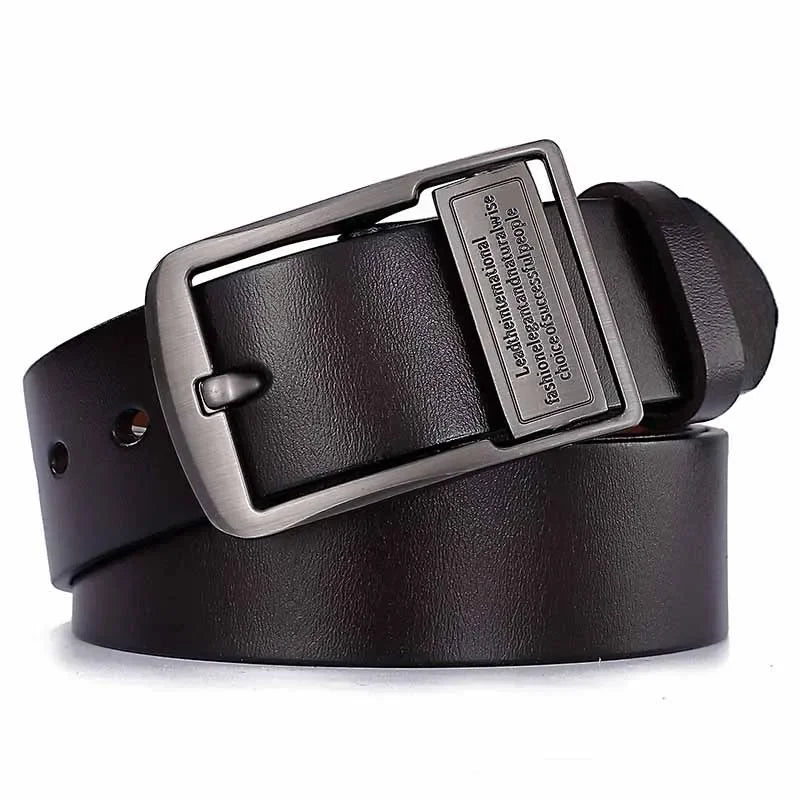 2023 Real Genuine Leather Belts for Men Luxury Designer Brand High Quality Plus Size 130 140 150 160 170 cm Male Pin Buckle Belt