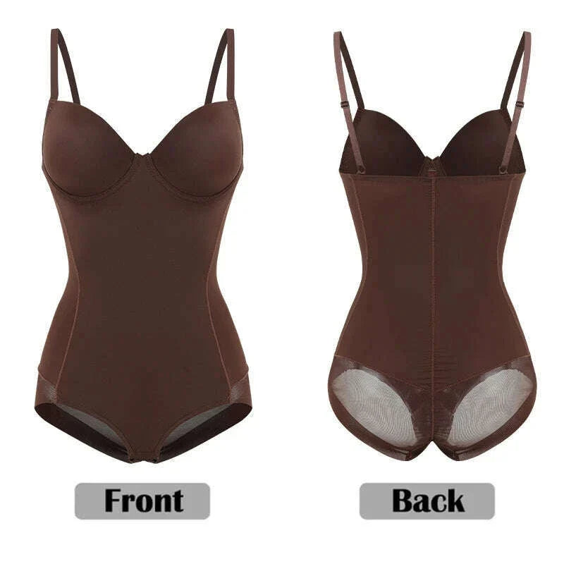 Women Sexy Body Shapewear Bodysuits Built-In Bra Camisole Tops Waist Trainer Slim Full Body Shaper Lingerie With Underwire Cup