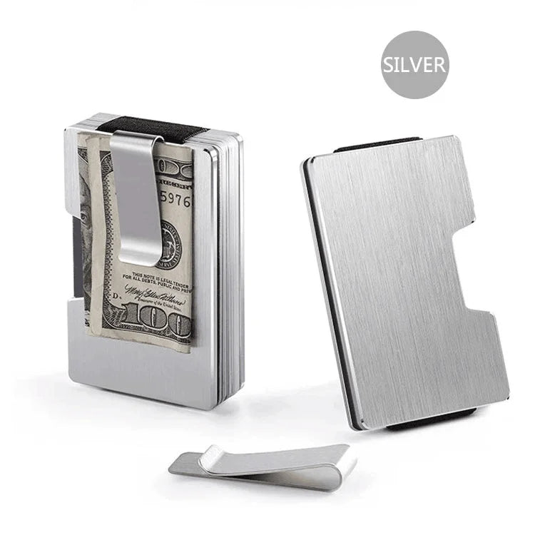 Minimalist Business Card Holder Wallet RFID Credit Visit Cardholder Money Clip Small Metal Wallets for Men Women Porte-cartes