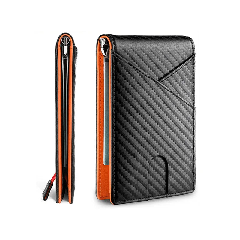 DIENQI Carbon Fiber Rfid Men Wallets Money Bag Slim Thin Card Man Wallet Luxury Male Small Short Purse Bi-fold Vallet Billfold