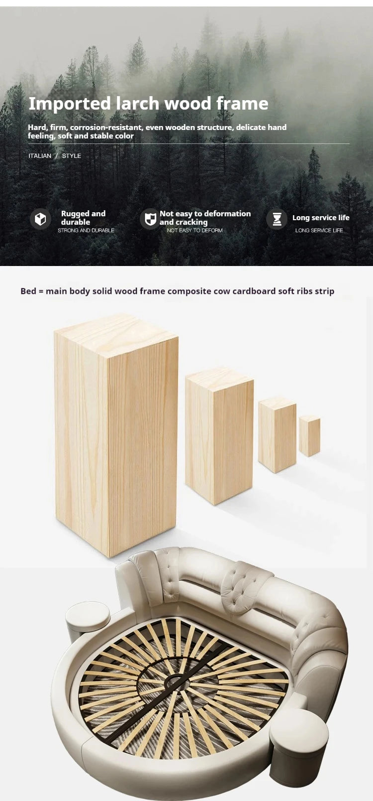 European Style Large Double Bed Round Modern Minimalist Princess Double Bed Luxury Human Camas De Dormitorio Bedroom...