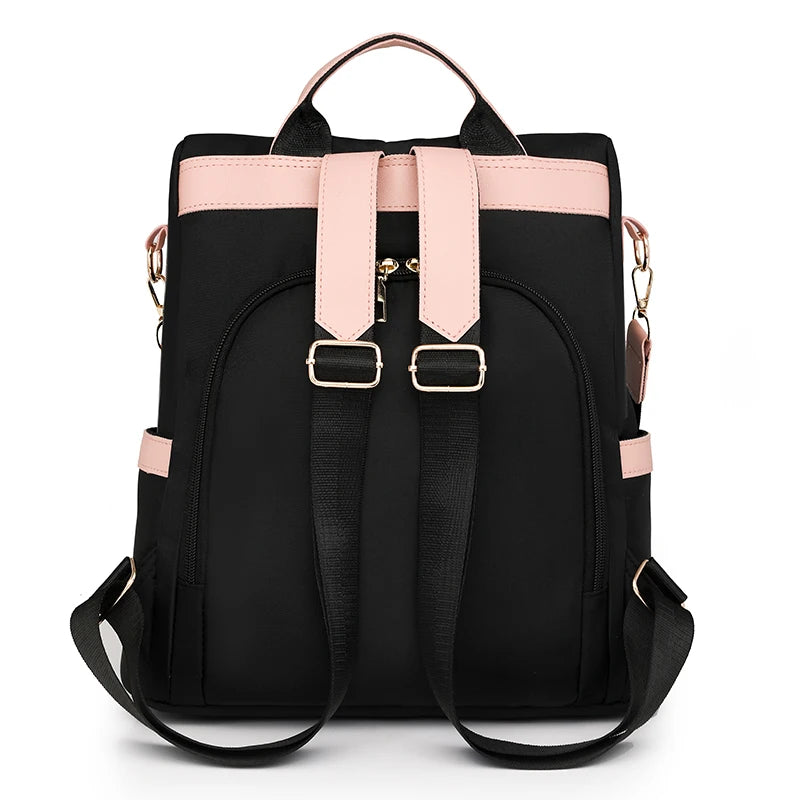 Fashion Anti-theft nylon Backpack Women Casual Waterproof School Bags for Teenage Multi-Function Shoulder Bags Travel Rucksack