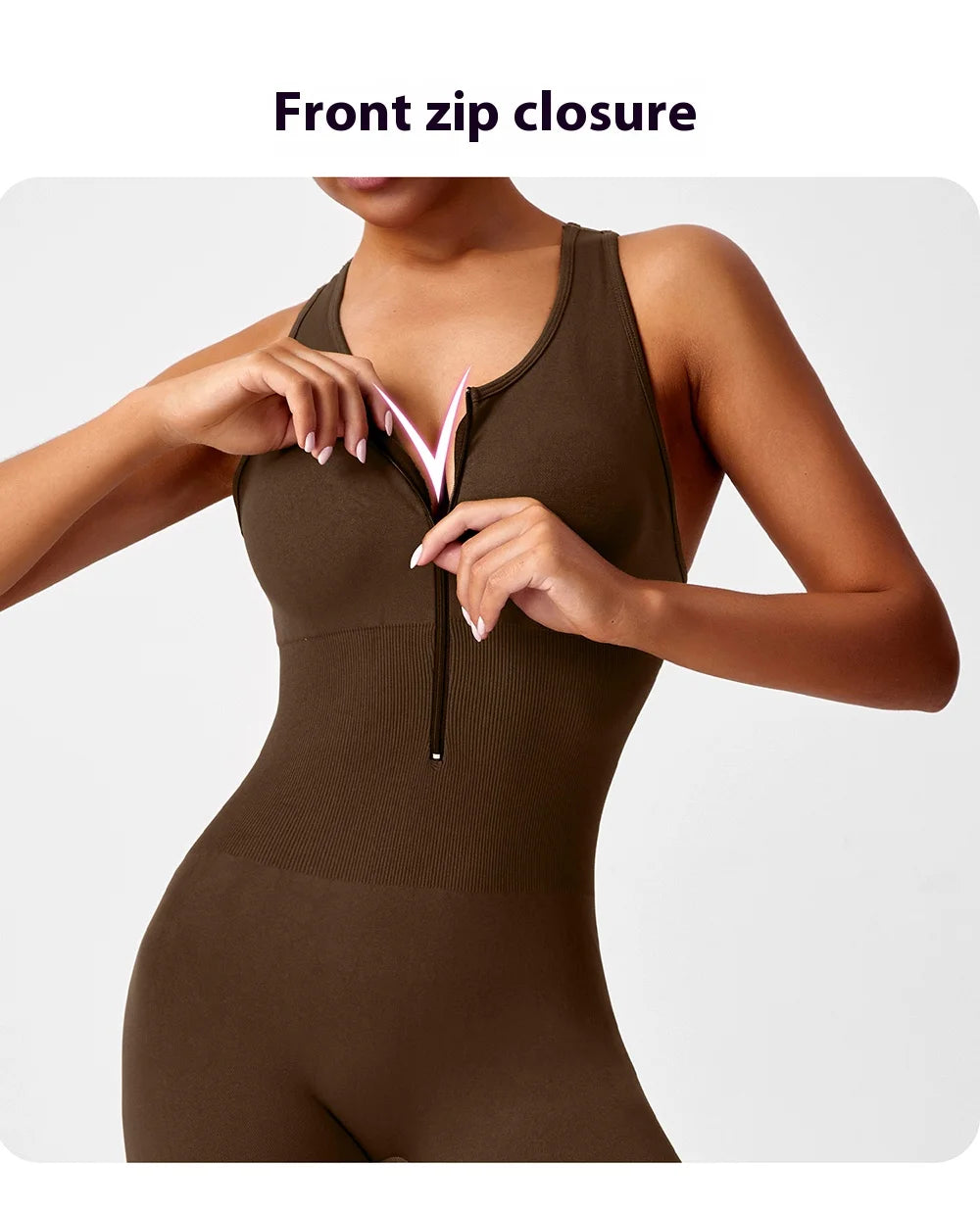 Seamless Peach Booty One-Piece Yoga Bodysuit - V-Back Tummy Control Gym Outfit for Women - Sexy Workout Jumpsuit Fitness Bodycon