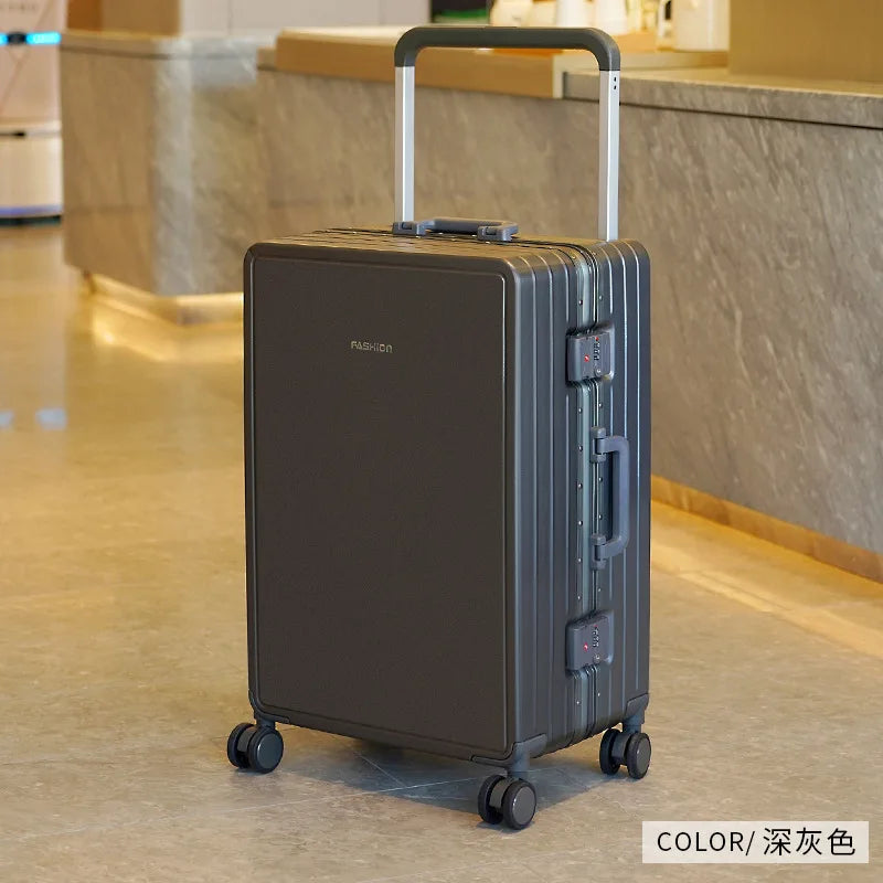 Travel Suitcase Aluminium Frame Wide Trolley Luggage Female Large Capacity Mute Universal Wheel Password Box Carry on...