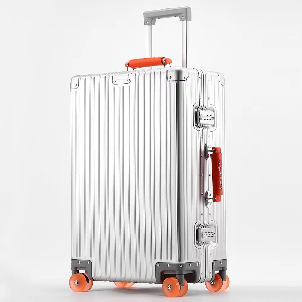 All Aluminum-magnesium Suitcase Travel Rolling Luggage Alloy Trolley Case Bag with Spinner Silent Wheel TSA Lock Carry-On Cabins
