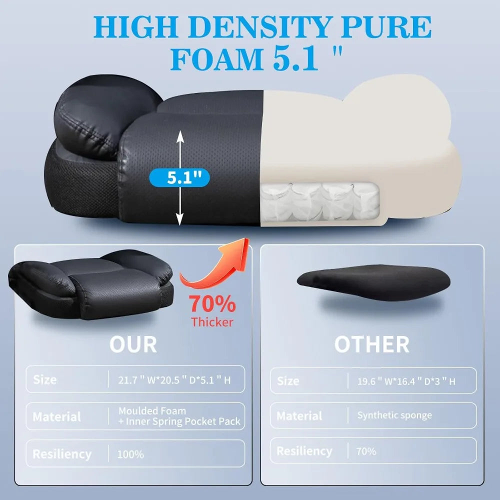 Massage Office Chair with Heat and 8 Vibration Points Big and Tall Executive Office Chair with Adjustable Headrest, Extra Wide S