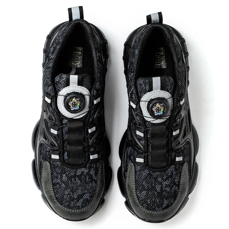 Rotating Button Safety Shoes Men Steel Toe Sneaker Air Cushion Work Shoes Man Puncture Proof Work Safety Boots Protective Shoes