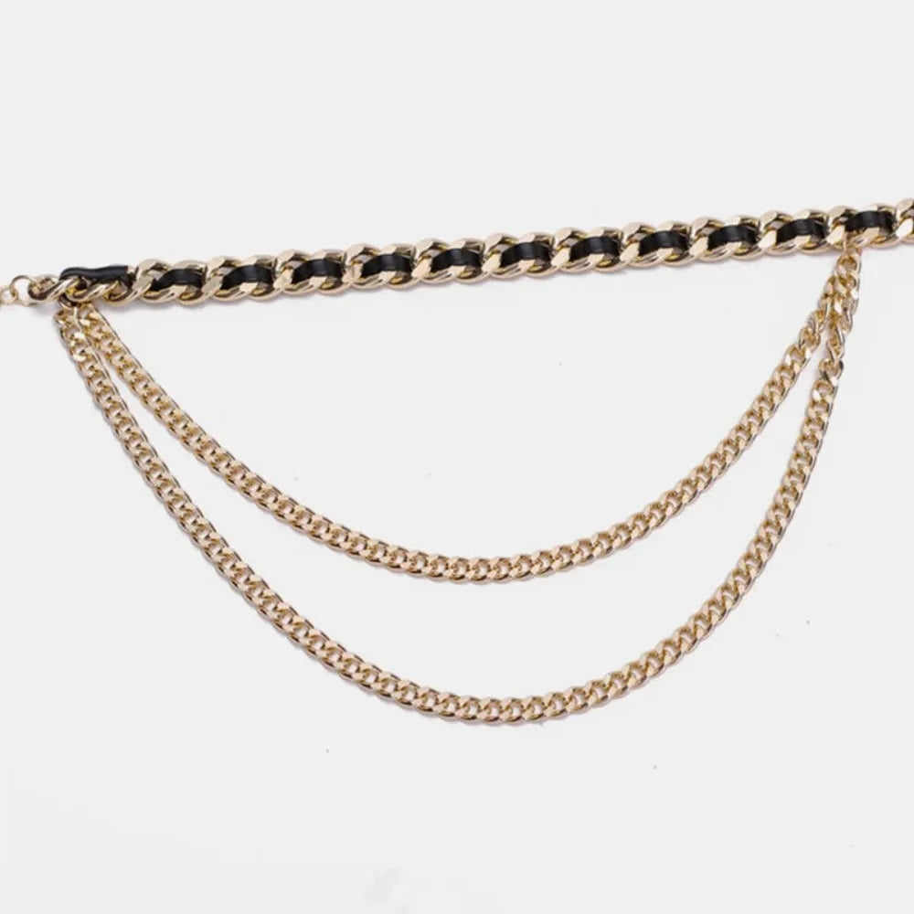 Fashion Metal Waist Chain Chain Strap Rope Adjustable Waist Belt Dress Shirt Decoration Waistband Women Waistband