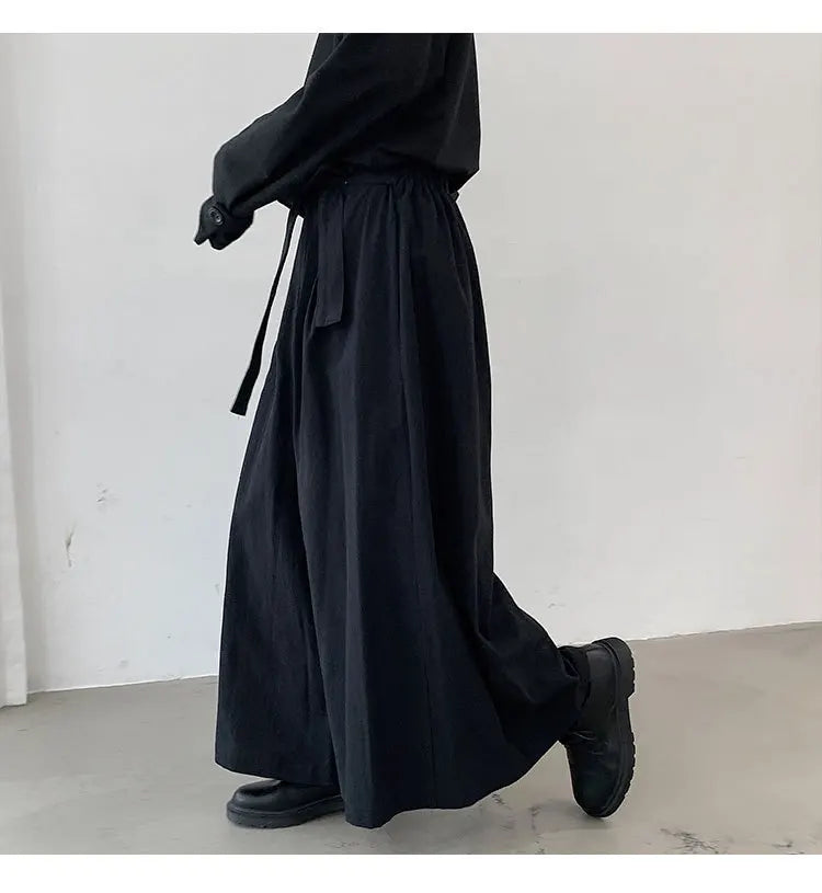 Men Hakama Harajuku Kimono Samurai Pants Men Casual Wide Pants Men Chinese Style Hanfu Tang Trousers Male Kendo Uniforms
