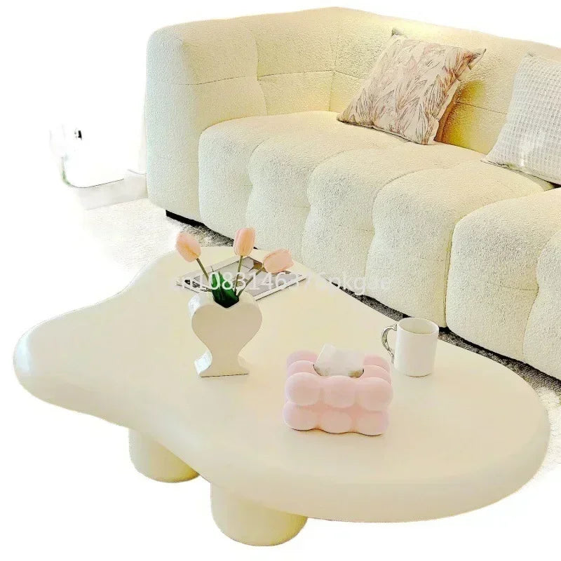 Cream Simple Modern Tea Coffee Table Clouds Tea Table House Lonely Wind Nordic Home Living Room Small Apartment Shaped Furniture - Kimlud