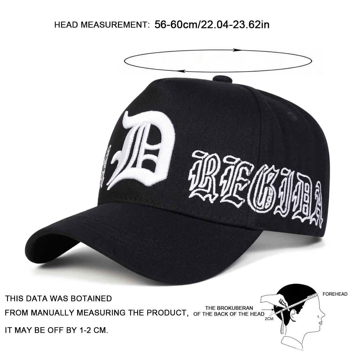 Unisex Gothic D Letter Embroidery Baseball Caps Spring Autumn Outdoor Adjustable Casual Hats Sunscreen Hat Sports Cap