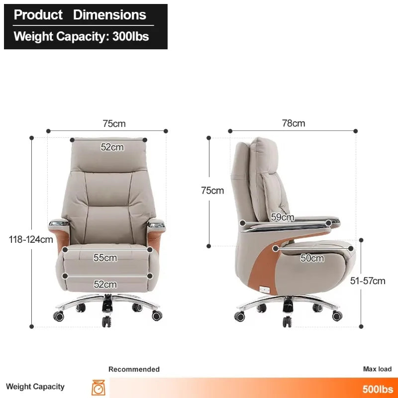 Contemporary Executive Recliner Chair Luxury Black Synthetic Leather Office Furniture Massage Feature for Boss Office Workers - Kimlud