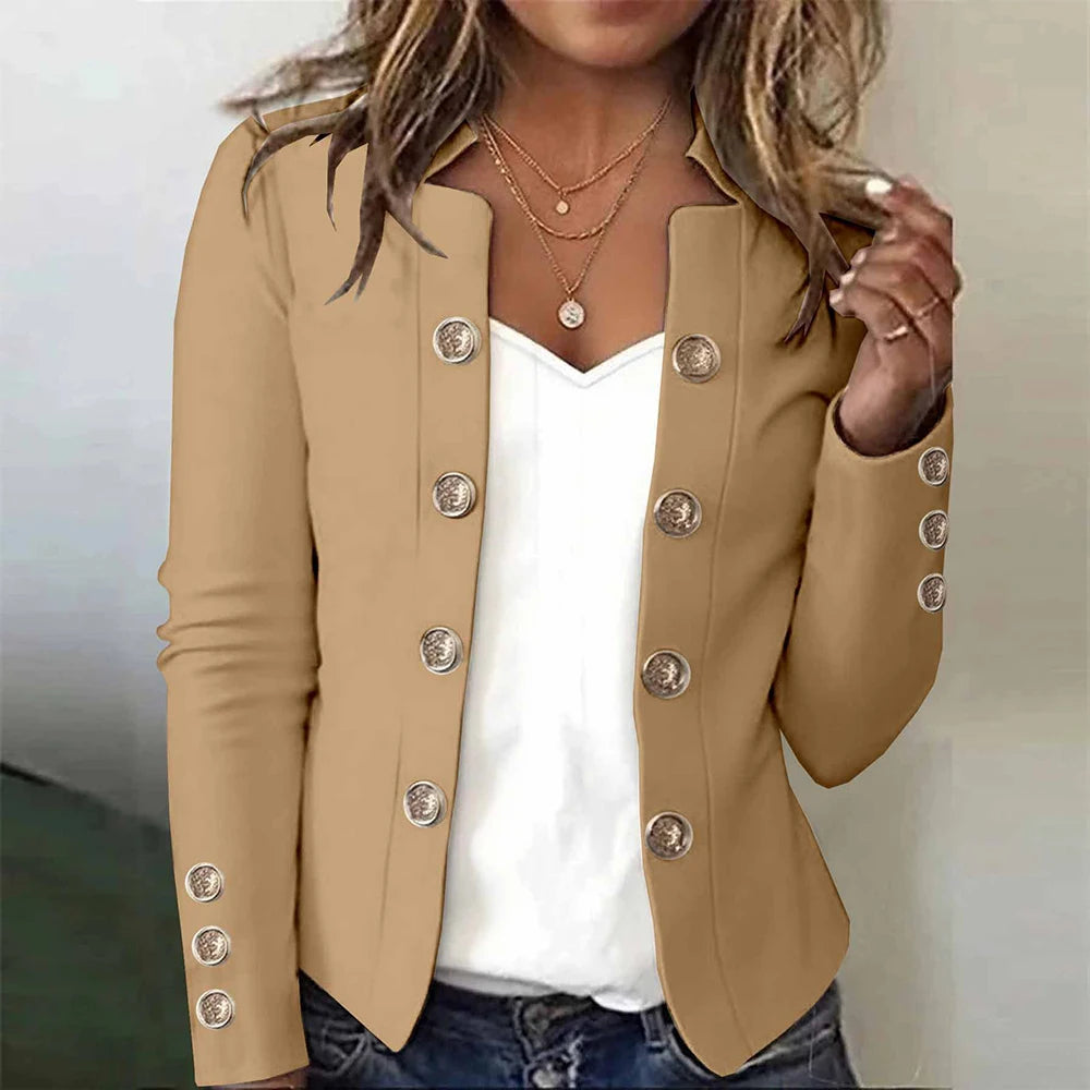 Women's Blazers Long Sleeve Suit Tops Fashion Slim Button Casual Office Coat Female Double Button Jackets For Women Tops