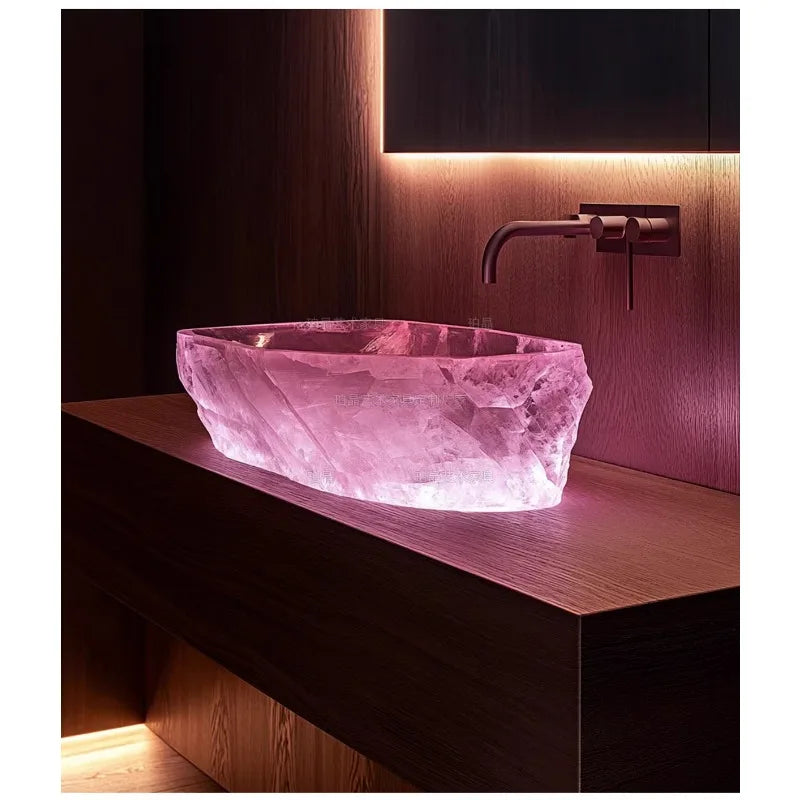 Resin dream crystal stone wash basin custom sales office model room bathroom single basin art table basin - Kimlud