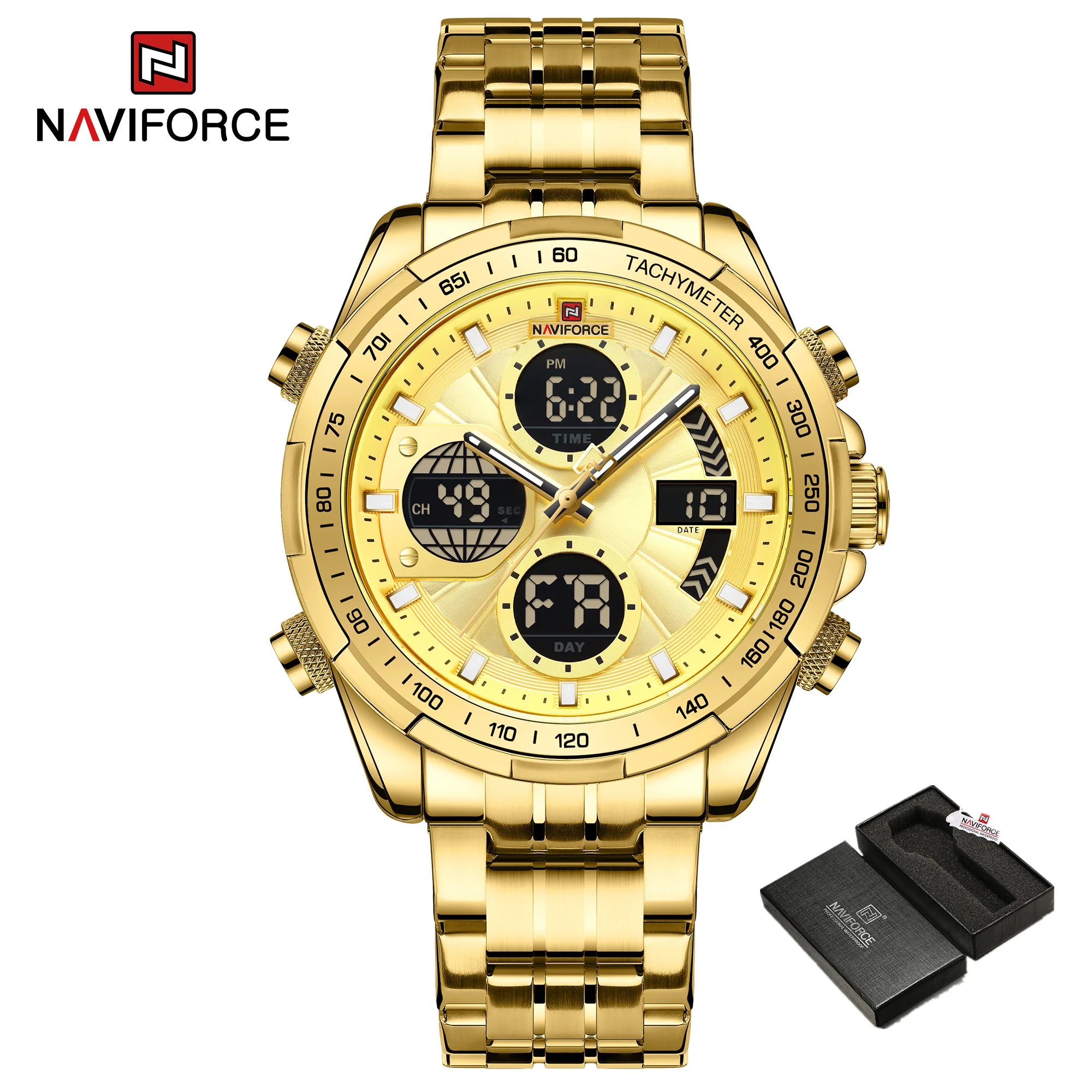 NAVIFORCE Fashion Military Watches for Men Luxury Original Sports Chronograph Watch Waterproof Quartz Clock Digital WristWatch - Kimlud