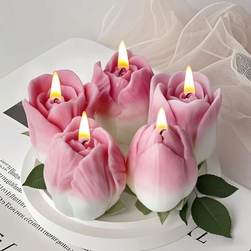 Budding Open Flowers Silicone Candle Mold Mini Flower Soap Gypsum Crafts Resin Mould DIY Chocolate Ice Cake Baking Molds