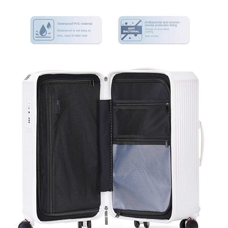 36/38/40/50 inch Large Size Luggage Explosion-proof Five Wheels Brake Travel Suitcase Thickened PC Material Zips Trolley Case
