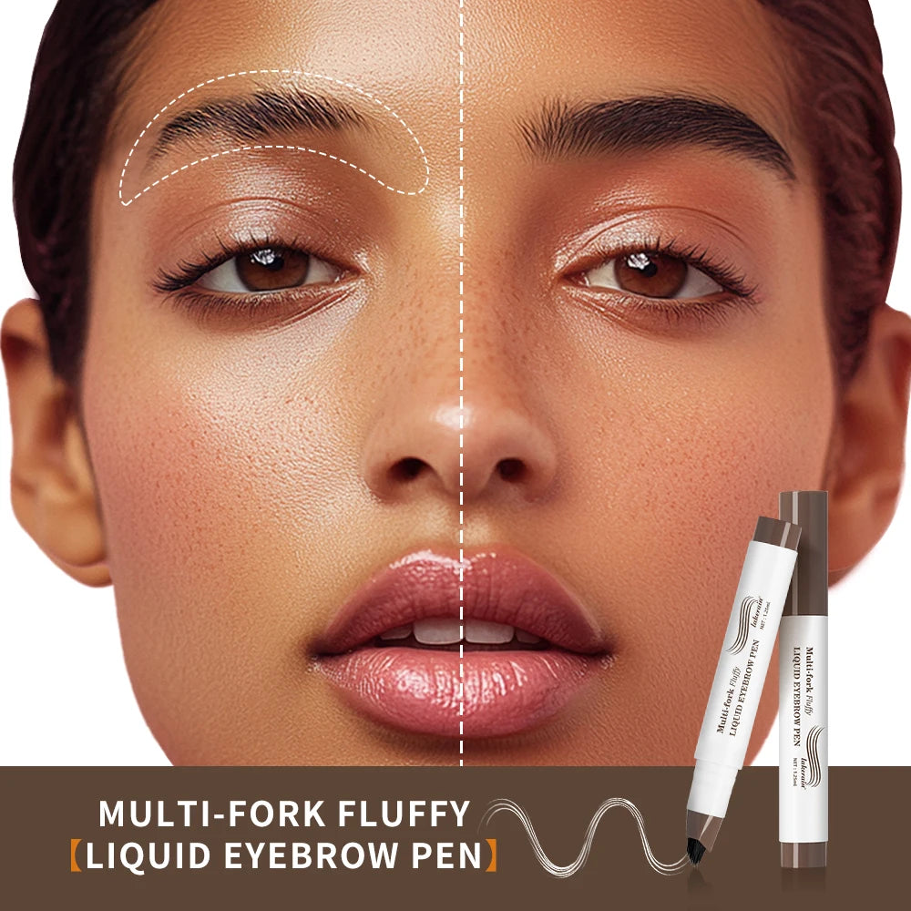 Long Lasting 4D Eyebrow Pen Multi Forks Liquid Pen Tip Fine Sketch Liquid Tattoo Brow Waterproof Precise Makeup