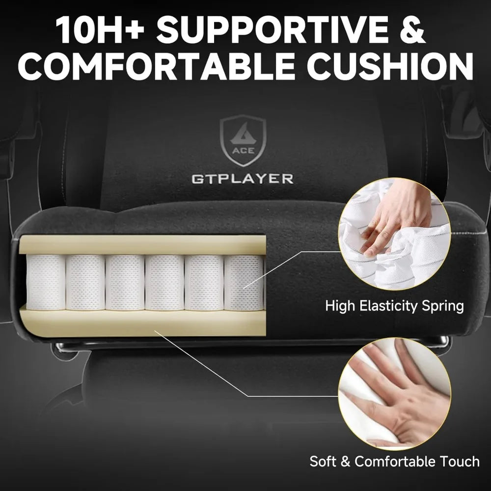 GTPLAYER Gaming Chair, Fabric Computer Office Chair with Pocket Spring Cushion, Ergonomic Office and Gaming, Video Gaming Chair - Kimlud